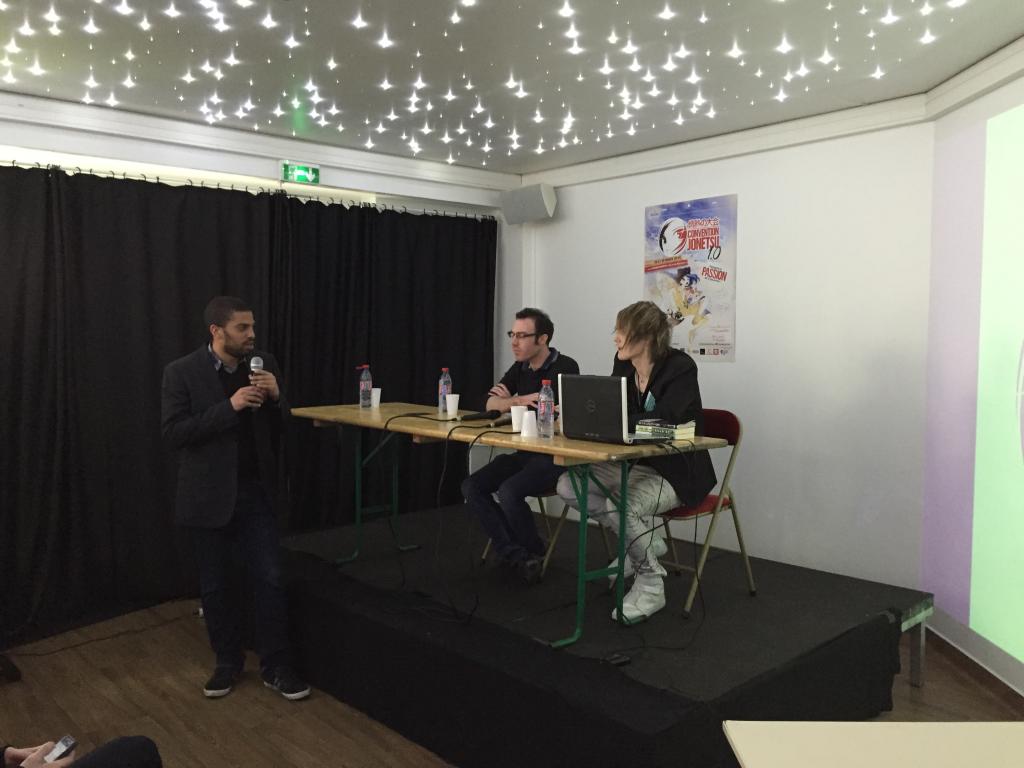 Guillaume Kapp et Louis-Baptiste Huchez en pleine conférence sur le cross media.