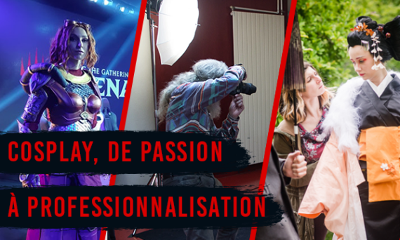 Sur cette illustration on peut voir différents exemples de professionnalisation du cosplay.